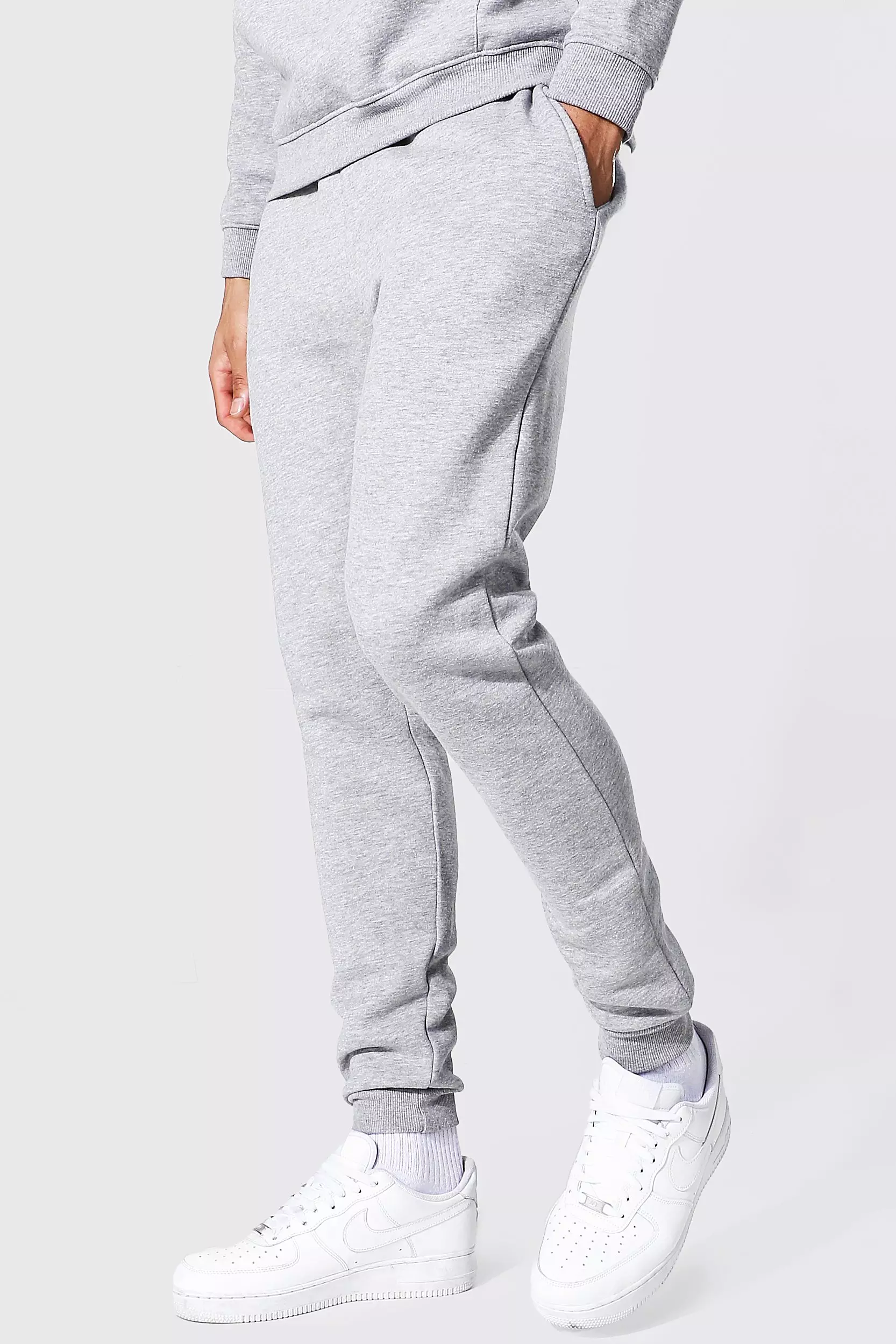 Grey cheap joggers boohooman